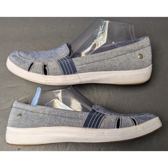 Grasshoppers Janis Fisherman Canvas Sneakers WOMENS 9 Blue White Slip On Cruise - Picture 7 of 11
